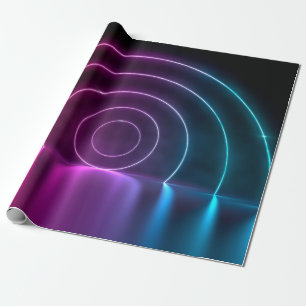3d ing of ultraviolet circle portal glowing lines wrapping paper