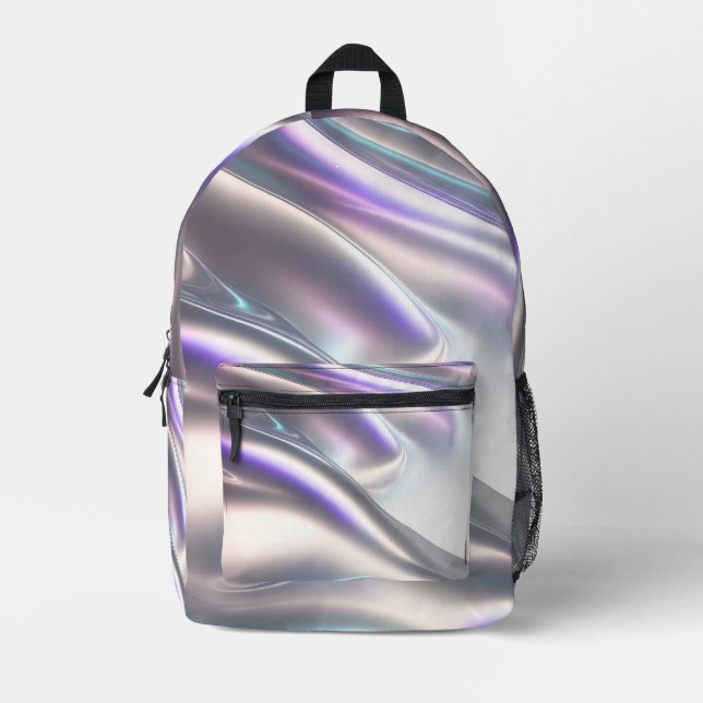 3D iridescent metallic school bag (Front)