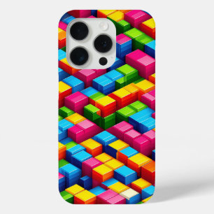 3D Isometric Colorful Blocks Phone Case - Vibrant