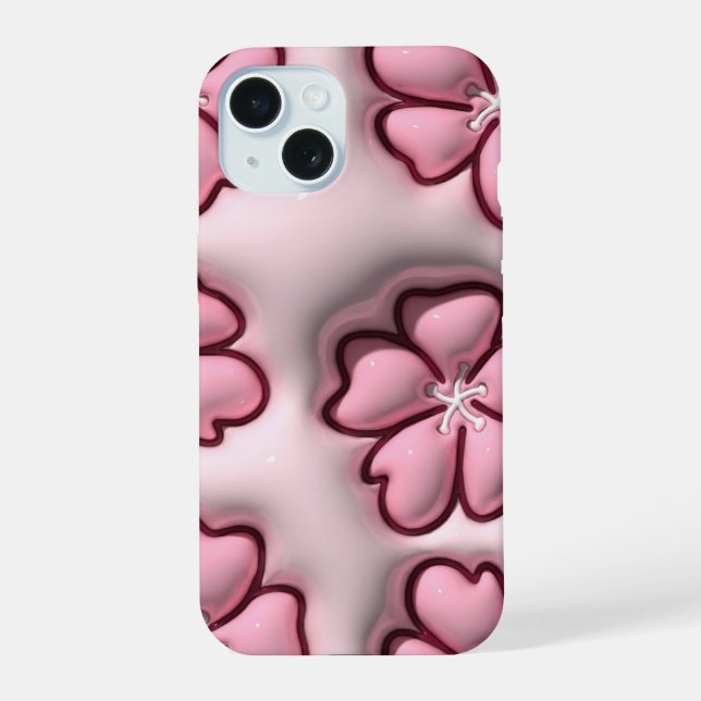 3D Jelly Pastel Pink Cherry Blossom Phone Case (Back)