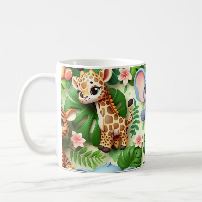 3D Jungle Animals  Coffee Mug (Left)