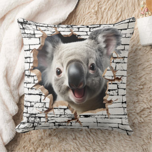 3D Koala Wall Break Art – Realistic Safari Cushion