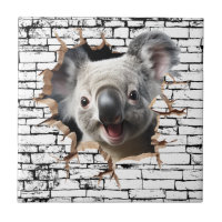 3D Koala Wall Break Art – Realistic Safari