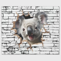 3D Koala Wall Break Art – Realistic Safari