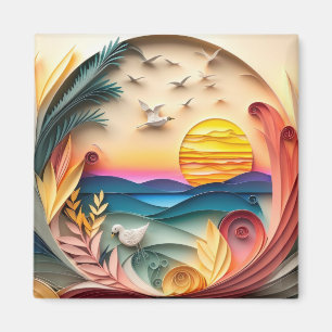 3D Lake Scene Magnet