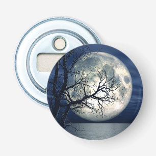 3D Landscape Background With Moon Over The Sea Bottle Opener