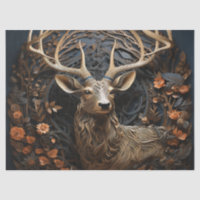 3d Large Antler Buck Deer Rustic Decoupage