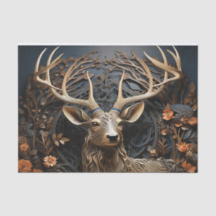 3d Large Antler Buck Deer Rustic Decoupage Tissue Paper