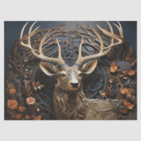 3d Large Antler Buck Deer Rustic Decoupage