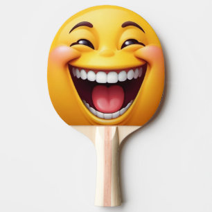 3D Laughing Yellow Emoji Ping-Pong Paddle