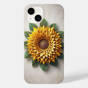 3D Layered Sunflower Phone Case Yellow Paper-Craft