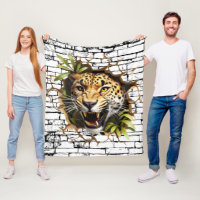 3D Leopard Wall Break Art – Realistic Safari