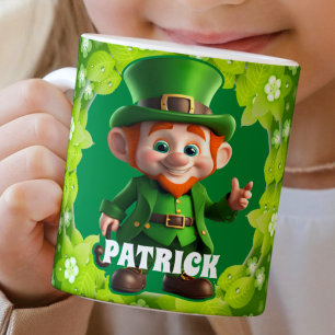 3D Leprechaun St. Patrick's Day Personalised Kids Coffee Mug