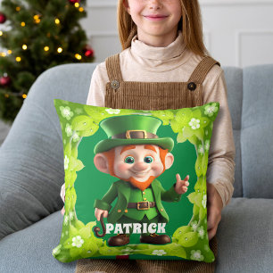 3D Leprechaun St. Patrick's Day Personalised Kids Cushion