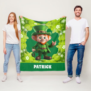 3D Leprechaun St. Patrick's Day Personalised Kids Fleece Blanket