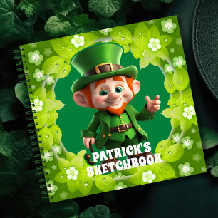 3D Leprechaun St. Patrick's Day Personalised Kids Notebook