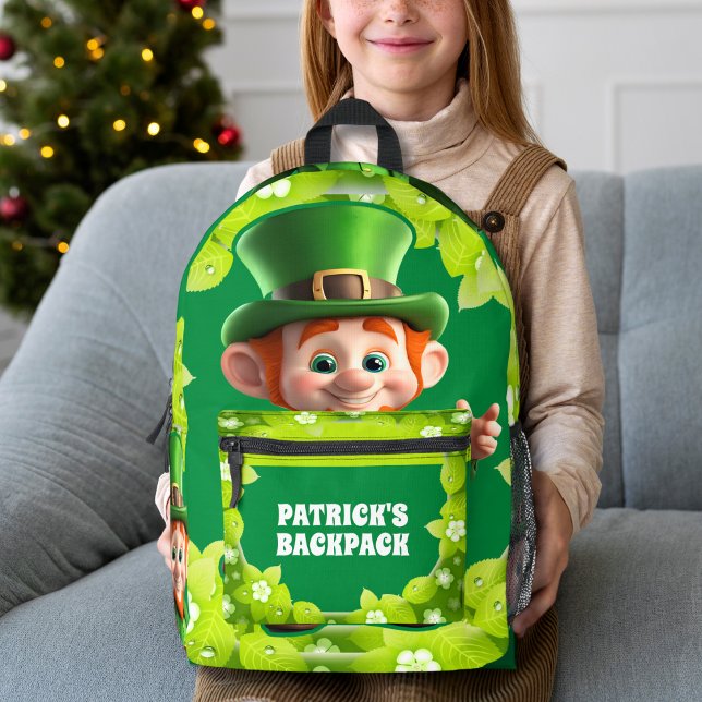 3D Leprechaun St. Patrick's Day Personalised Kids  Printed Backpack (Creator Uploaded)