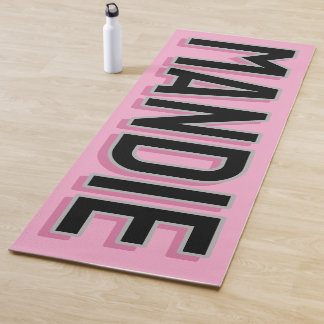 3D Lettering Pink Name Yoga Mat