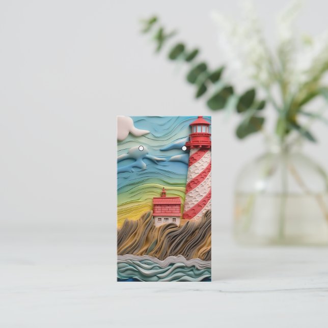 3D Lighthouse Pattern Earring Cards (Standing Front)