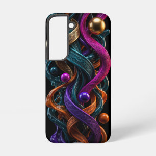 3D Liquid Gold Teal Magenta iPhone Case