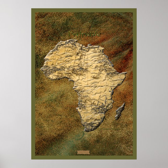 3D-look Africa Map Art Poster (Front)