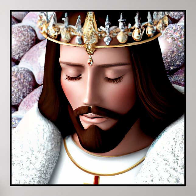 3D Look AI King of the Universe Jesus Poster (Front)