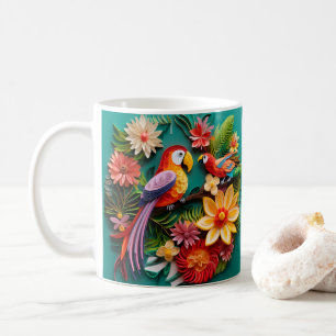 3D Look Printed Parrot tropical Coffee Mug