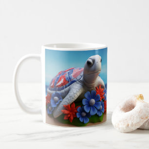 3D Look Printed Sea Turtle Beach Ocean Coffee Mug