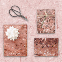 3D look Rose Gold Glitter Sequins