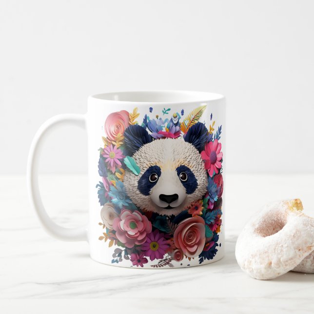3D Looking Printed Panda Bear Coffee Mug (With Donut)