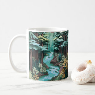 3D Looking Printed River Forest Coffee Mug