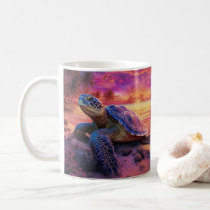 3D Looking Printed Sea Turtle Beach Coffee Mug
