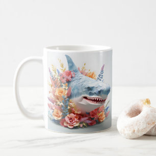 3D Looking Printed Shark Ocean Coffee Mug