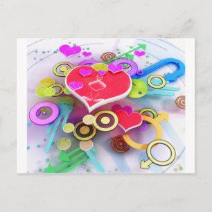 3d Love Heart Postcard
