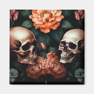 3D Lovers Skull Magnet