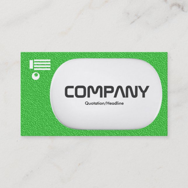 3d Lozenge - Bright Green Embossed Texture Business Card (Front)