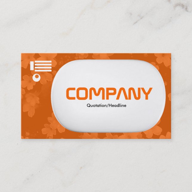 3d Lozenge - Flowers - Orange Business Card (Front)
