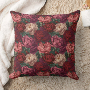 3d lush peony blooms  cushion