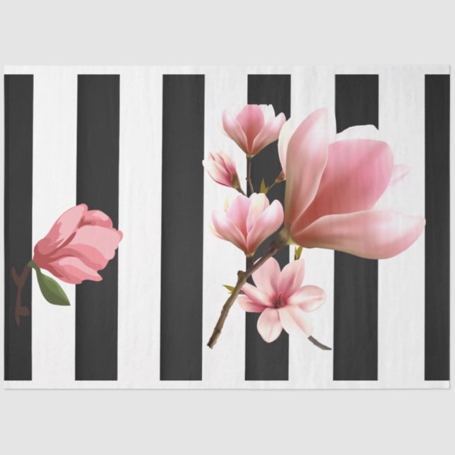 3D Magnolia Pink Flower Decoupage Tissue Paper (Front)