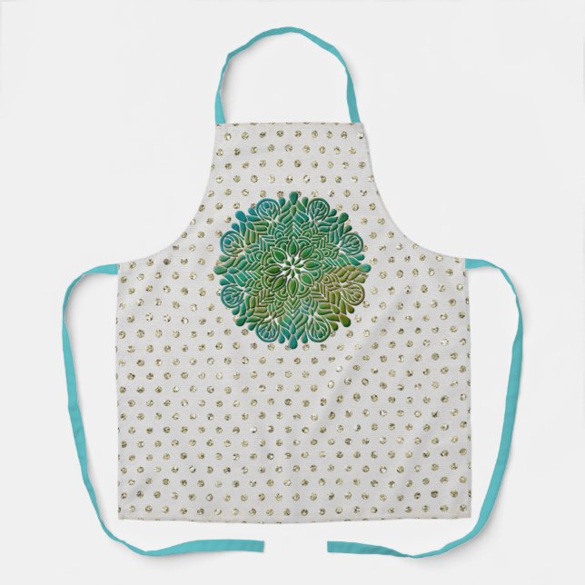 3D Mandala Meditation Yoga colourful background Apron (Front)