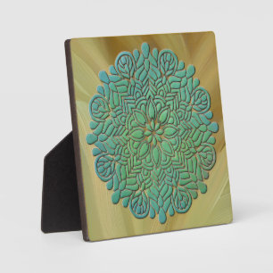 3D Mandala Meditation Yoga colourful background Plaque