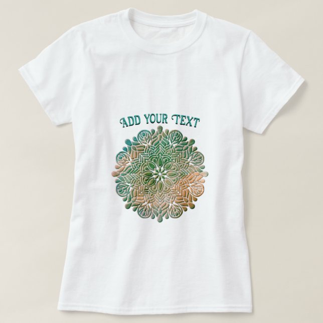 3D Mandala Meditation Yoga colourful background T-Shirt (Design Front)