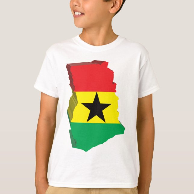 3D Map Of Ghana T-Shirt (Front)
