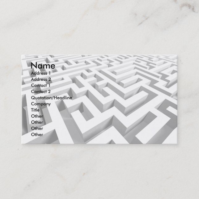 3D Maze Business Card (Front)