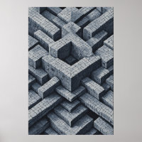 3D Maze: Geometric Cubes in Perspective