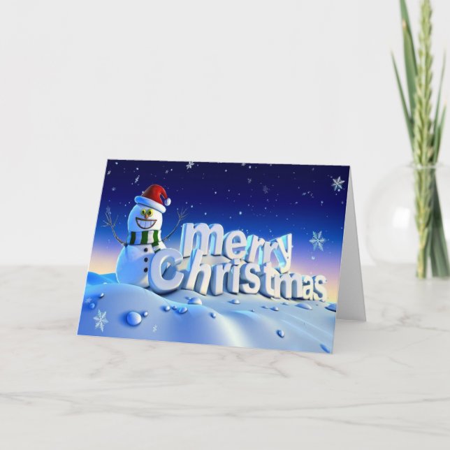 3d merry christmas and happy new year holiday card (Front)