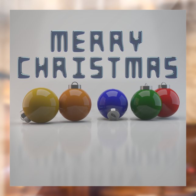 3d Merry Christmas Design Christmas Ornaments Window Cling (Sheet 2)