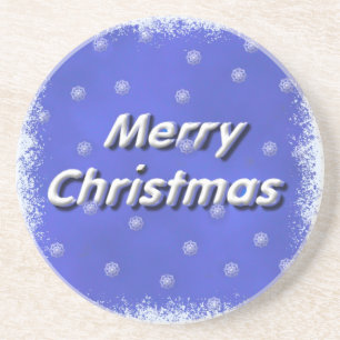 3D Merry Christmas Snow Coaster