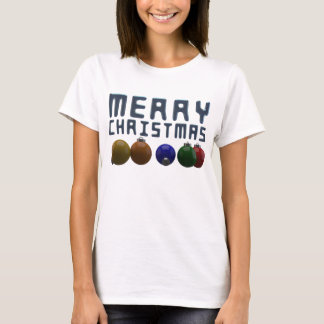 3D Merry Christmas Typography Christmas Ornaments T-Shirt