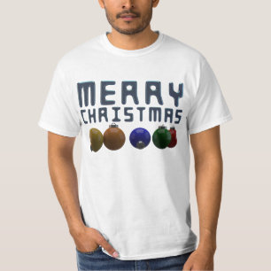 3D Merry Christmas Typography Christmas Ornaments T-Shirt